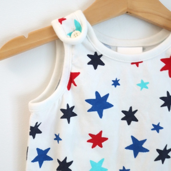 Hanna Andersson Baby Button Shoulder Tank Romper / 6-12M - Picture 2 of 5